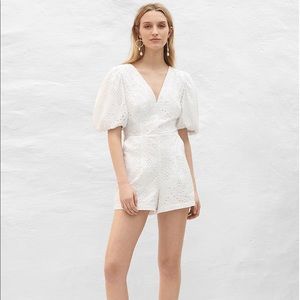 EXPRESS Eyelet Puff Sleeve Romper